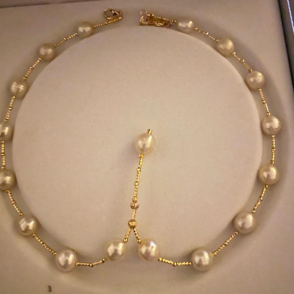 Light golden south sea pearl necklace